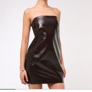 Abercrombie & Fitch Burgundy Scarlett vegan leather skort